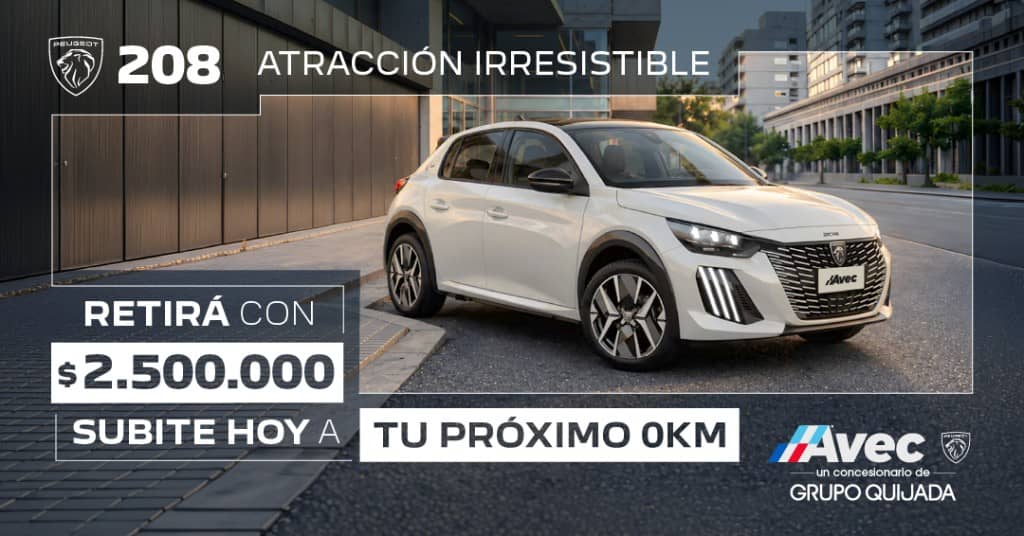 Peugeot 208 - Retirá con $2.500.000. Avec Grupo Quijada